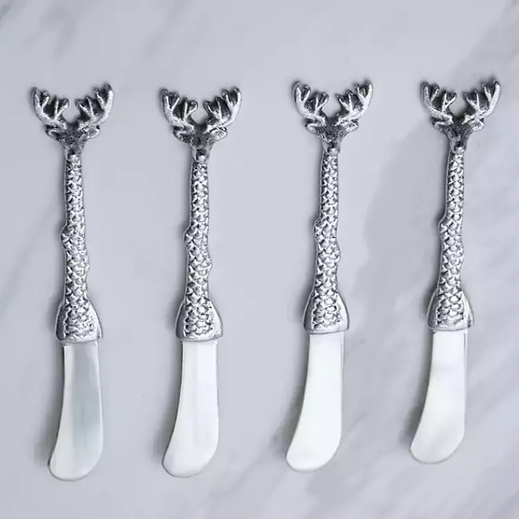 Outlet Deer Cheese Spreaders, Set of 4 Christmas Dining & Entertaining