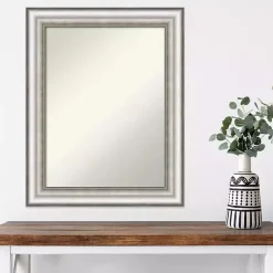 Kirklands Home Decorative Mirrors|Silver Embossed Frame Wall Mirror