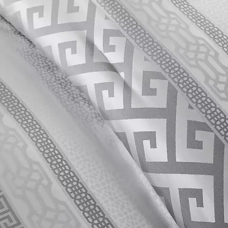 Kirklands Home Comforters|Silver Geometric Stripes 7-pc. Queen Comforter Set