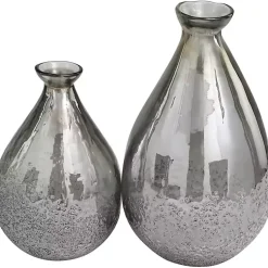 Discount Glass Teardrop Textured Vases, Set of 2 Vases