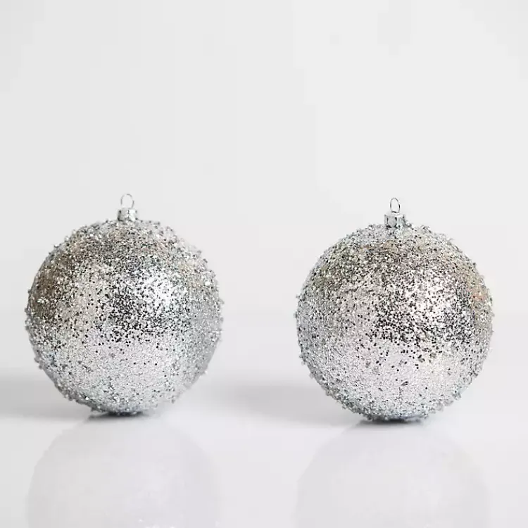 Best Glitter Beaded 2-pc. Ornament Set, 4 in. Christmas Ornaments