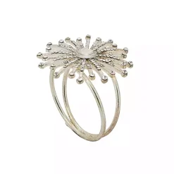 Kirklands Home Table Linens|Glitter Starburst 4-pc. Napkin Ring Set Silver