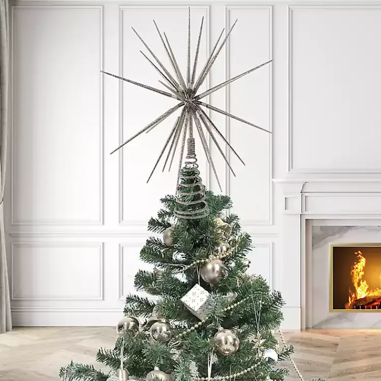 New Glitter Starburst Tree Topper Christmas Tree Decorations