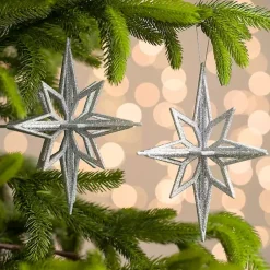 Glitter Starburst Ornaments, Set of 2 Christmas Ornaments