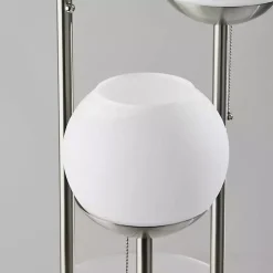 Kirklands Home Floor Lamps|Silver Globe 3-Light Shelf Floor Lamp