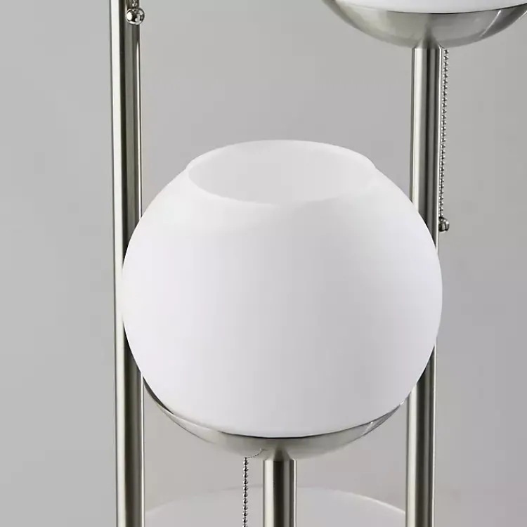 Kirklands Home Floor Lamps|Silver Globe 3-Light Shelf Floor Lamp