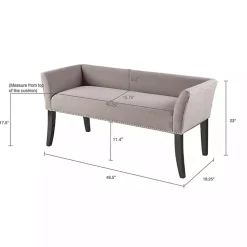 Kirklands Home Benches & Ottomans|Silver Melinda Accent Bench Gray