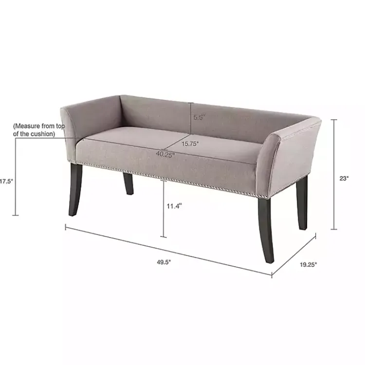 Kirklands Home Benches & Ottomans|Silver Melinda Accent Bench Gray