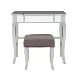Kirklands Home Dressers & Chests|Silver Harper Flip-Top 2-pc. Vanity Set Gray