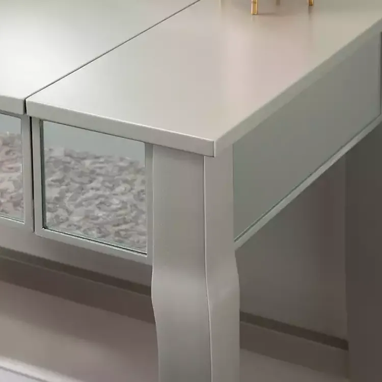 Kirklands Home Dressers & Chests|Silver Harper Flip-Top 2-pc. Vanity Set Gray