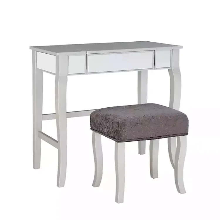 Kirklands Home Dressers & Chests|Silver Harper Flip-Top 2-pc. Vanity Set Gray