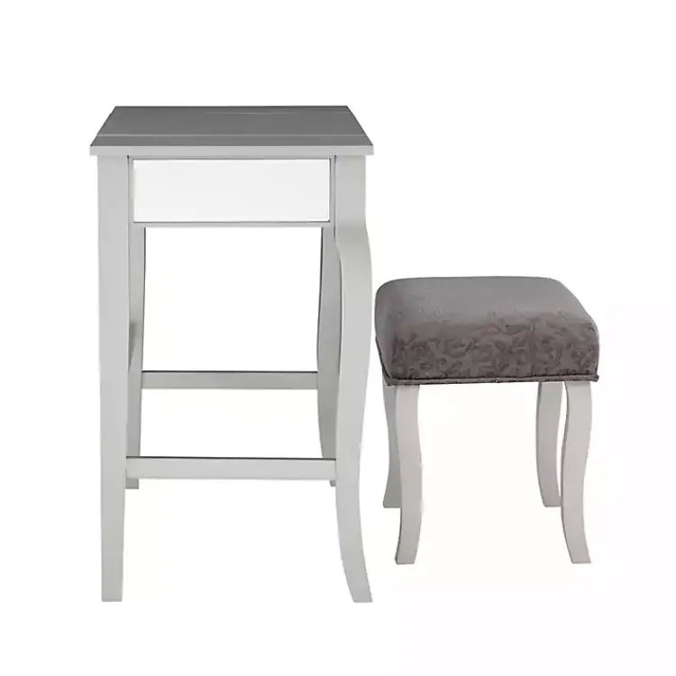 Kirklands Home Dressers & Chests|Silver Harper Flip-Top 2-pc. Vanity Set Gray
