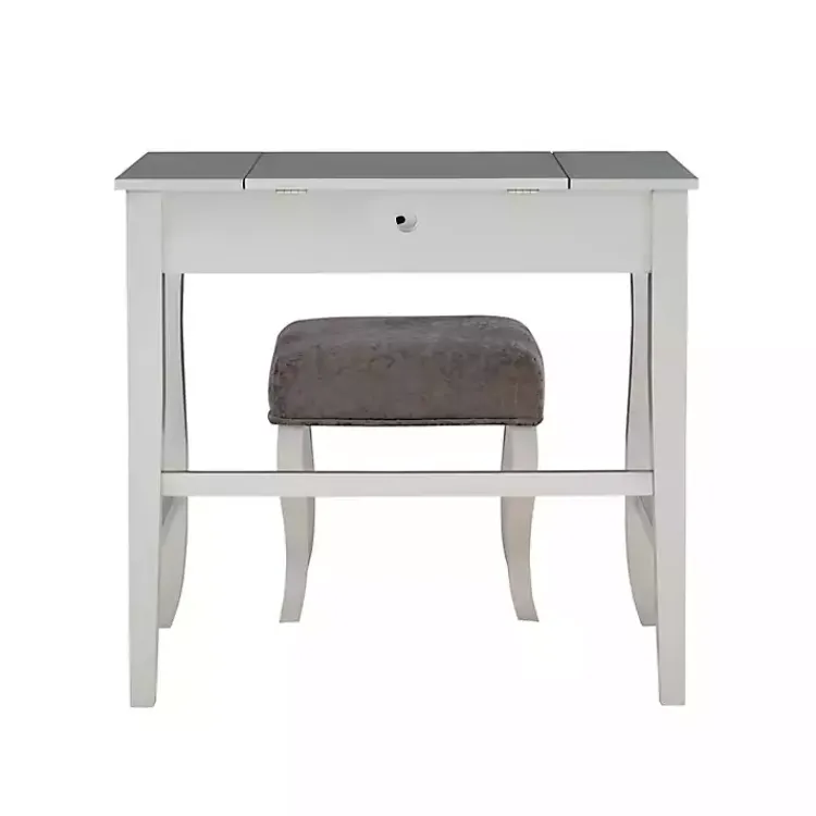 Kirklands Home Dressers & Chests|Silver Harper Flip-Top 2-pc. Vanity Set Gray