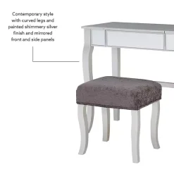 Kirklands Home Dressers & Chests|Silver Harper Flip-Top 2-pc. Vanity Set Gray