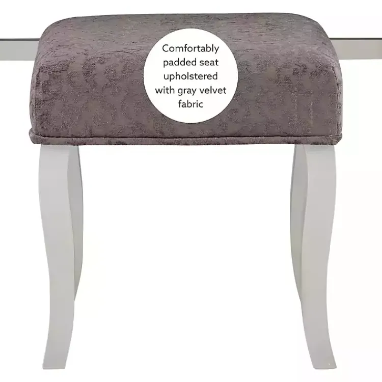 Kirklands Home Dressers & Chests|Silver Harper Flip-Top 2-pc. Vanity Set Gray