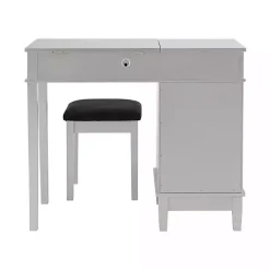 Kirklands Home Dressers & Chests|Silver Lattice Ella 2-pc. Vanity Set Gray