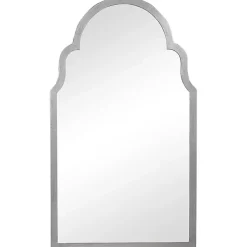 Kirklands Home Decorative Mirrors|Silver Leaf Iron Arch Top Mirror