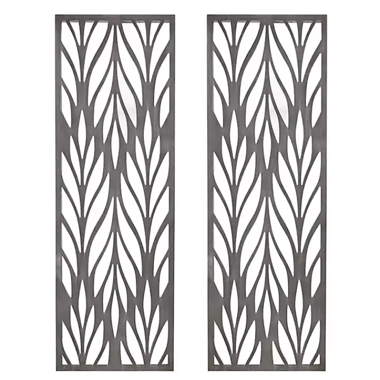 Kirklands Home Wall Plaques|Silver Madison Park Florian Wall Plaques, Set of 2 Gray