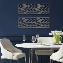 Kirklands Home Wall Plaques|Silver Madison Park Florian Wall Plaques, Set of 2 Gray