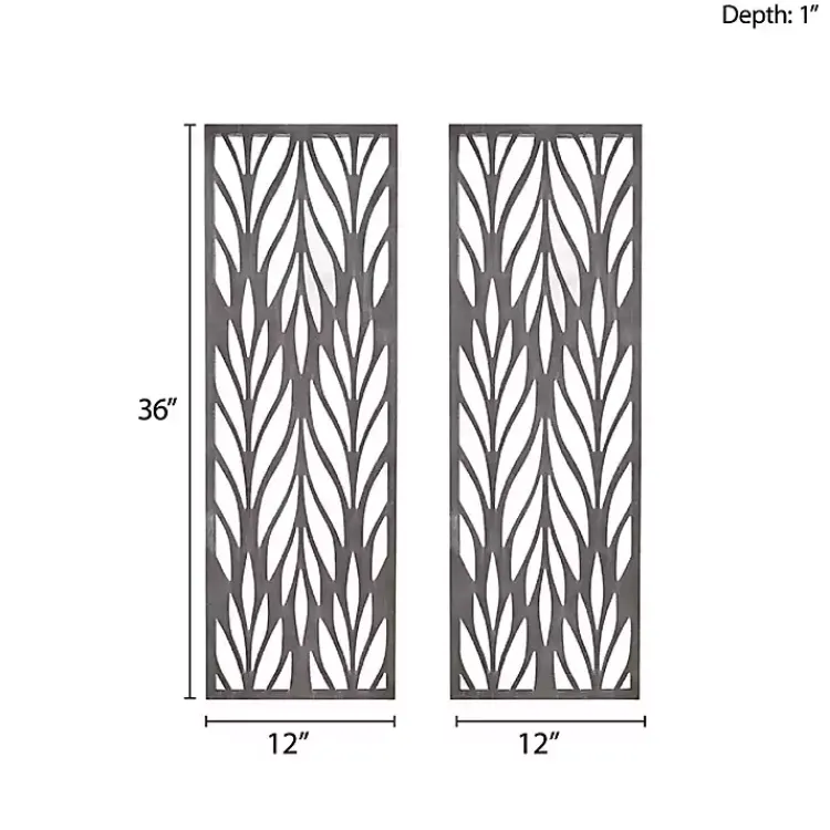 Kirklands Home Wall Plaques|Silver Madison Park Florian Wall Plaques, Set of 2 Gray