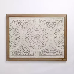 Kirklands Home Wall Plaques|Silver Medallion Metal and Wood Wall Plaque