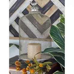 New Metal Bird Cage Cloche Lanterns, Set of 2 Lanterns