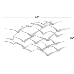 Kirklands Home Wall Plaques|Metal Flock of Birds Wall Plaque Silver