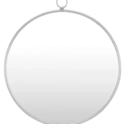 Kirklands Home Decorative Mirrors|Metal Frame Round Wall Mirror Silver