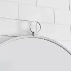 Kirklands Home Decorative Mirrors|Metal Frame Round Wall Mirror Silver