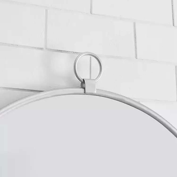 Kirklands Home Decorative Mirrors|Metal Frame Round Wall Mirror Silver