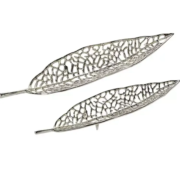 Sale Metal Leaf Trays, Set of 2 Decorative Trays