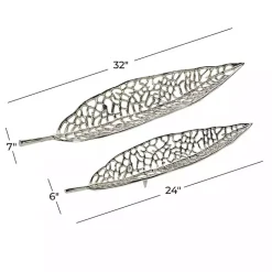 Sale Metal Leaf Trays, Set of 2 Decorative Trays