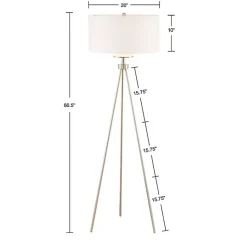 Kirklands Home Floor Lamps|Silver Metal Tripod Floor Lamp White