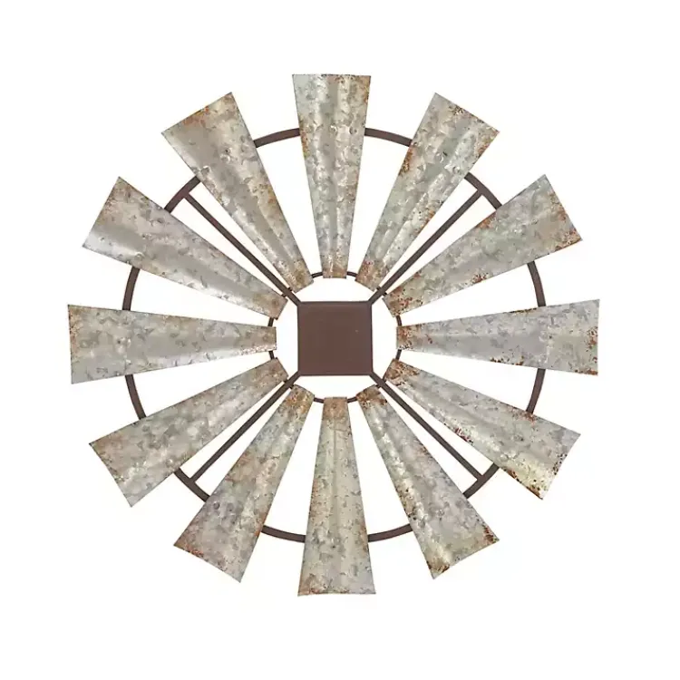 Kirklands Home Wall Plaques|Metal Windmill Wall Plaque Silver