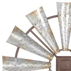 Kirklands Home Wall Plaques|Metal Windmill Wall Plaque Silver