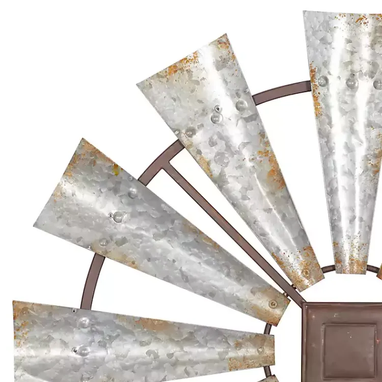 Kirklands Home Wall Plaques|Metal Windmill Wall Plaque Silver