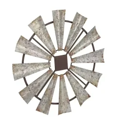 Kirklands Home Wall Plaques|Metal Windmill Wall Plaque Silver