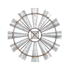 Kirklands Home Wall Plaques|Metal Windmill Wall Plaque Silver