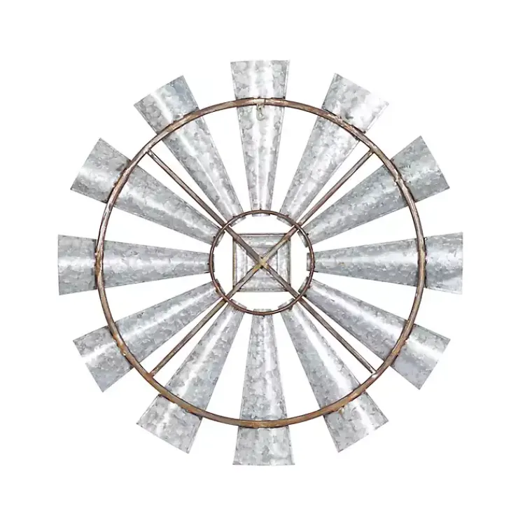 Kirklands Home Wall Plaques|Metal Windmill Wall Plaque Silver