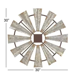Kirklands Home Wall Plaques|Metal Windmill Wall Plaque Silver