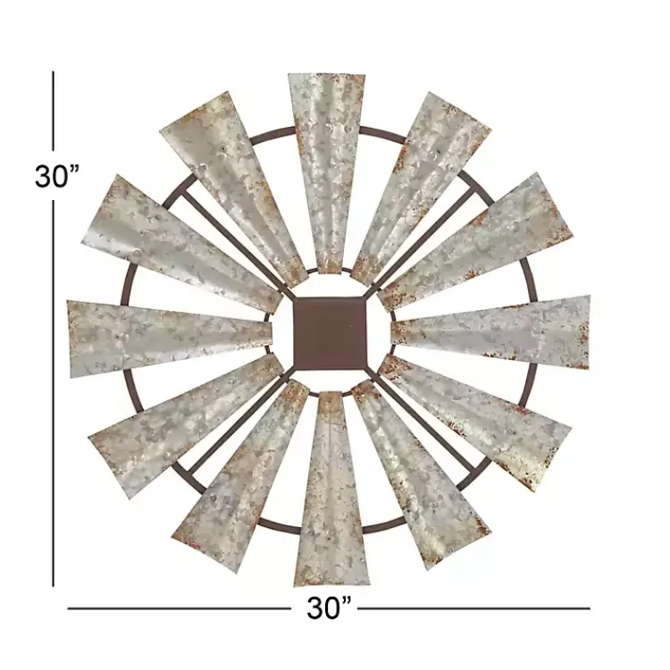Kirklands Home Wall Plaques|Metal Windmill Wall Plaque Silver