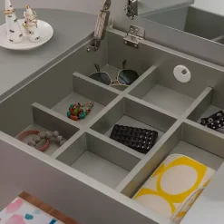 Kirklands Home Dressers & Chests|Silver Paloma Flip-Top 2-pc. Vanity Set Gray