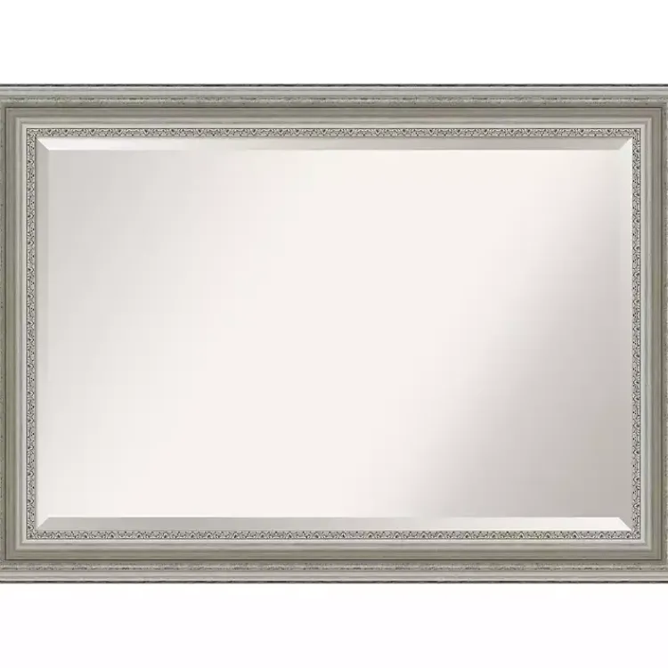 Kirklands Home Decorative Mirrors|Silver Patina Scallop Framed Mirror, 30x42 in.