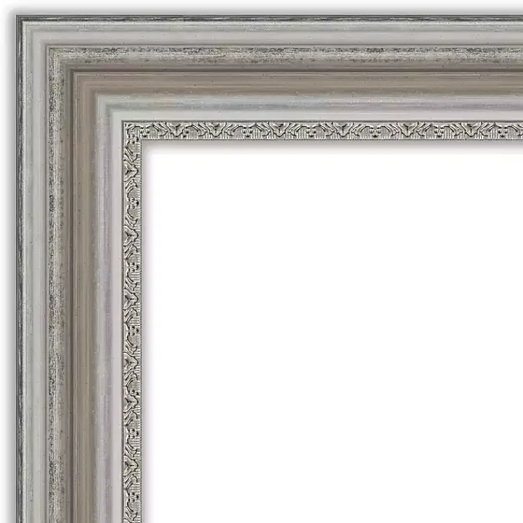 Kirklands Home Decorative Mirrors|Silver Patina Scallop Framed Mirror, 30x42 in.