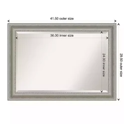 Kirklands Home Decorative Mirrors|Silver Patina Scallop Framed Mirror, 30x42 in.