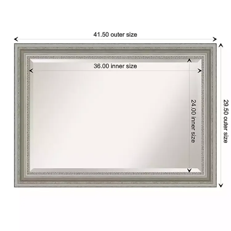 Kirklands Home Decorative Mirrors|Silver Patina Scallop Framed Mirror, 30x42 in.