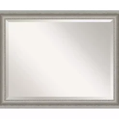 Kirklands Home Decorative Mirrors|Silver Patina Scallop Framed Mirror, 35x45 in.