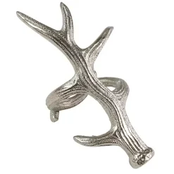 Kirklands Home Table Linens|Reindeer Antler Napkin Rings, Set of 4 Silver