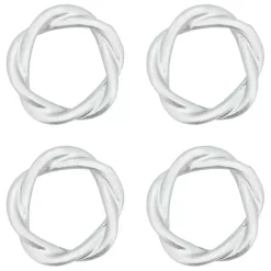 Kirklands Home Table Linens|Resin Twisted Napkin Rings, Set of 4 Silver