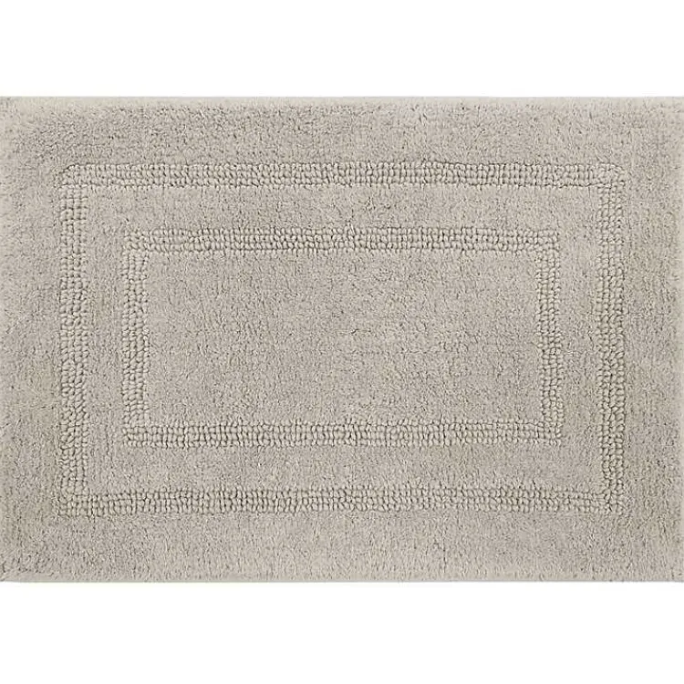 Kirklands Home Bathroom Rugs|Silver Reversible Cotton Bath Mat, 34 in. Gray